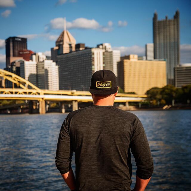 Pittsburgh Skyline Leather Patch Hat - Yinzer Caps